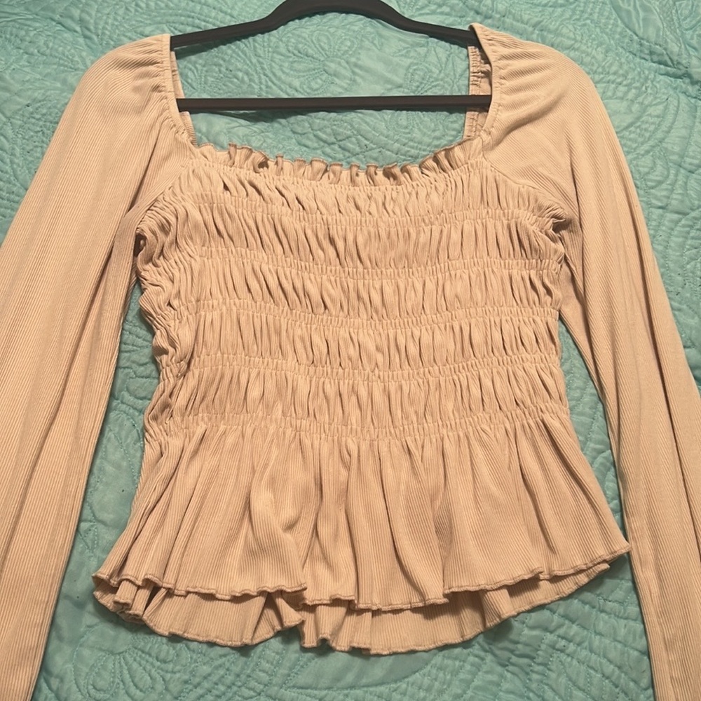 Altar’d State Smocked Bodice Long Sleeved Top